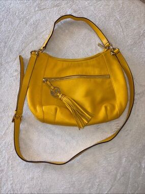 Michael Kors Mustard Yellow Leather Tassel Shoulder or Hand Bag